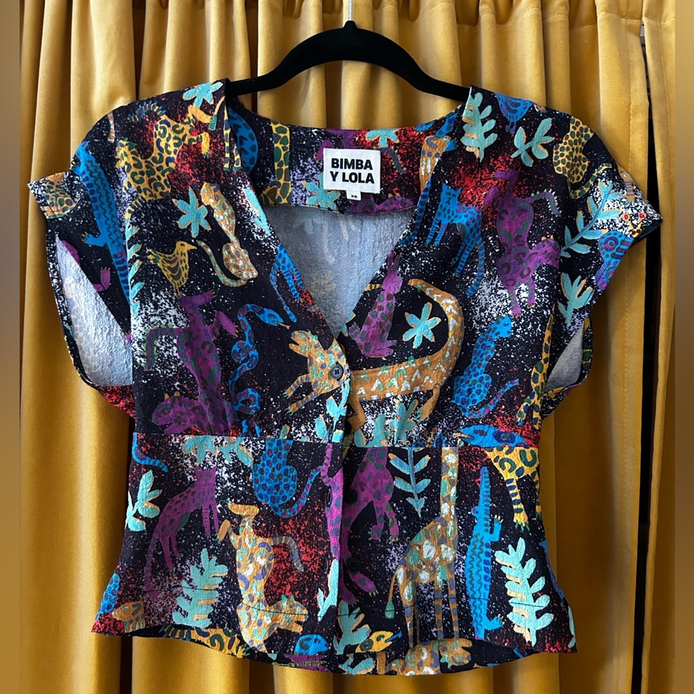 Bimba y Lola anima print top